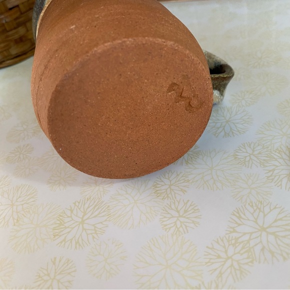 Vintage Pottery Mug & Pottery Tealight candle holder drip glaze handmade - Picture 4 of 12